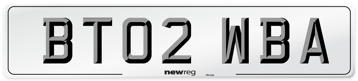 BT02 WBA Number Plate from New Reg